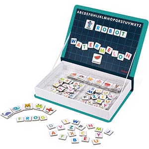 Janod - Magneti'Book Alfabeto juguete educativo, Version en Inglés
